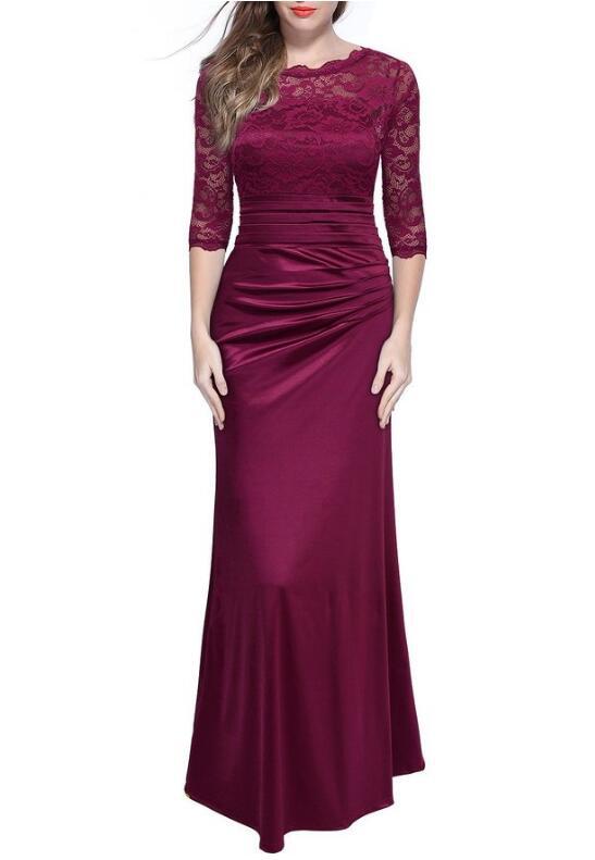 SZ60022-1 Womens Lace Pleated Wedding Gown Dress